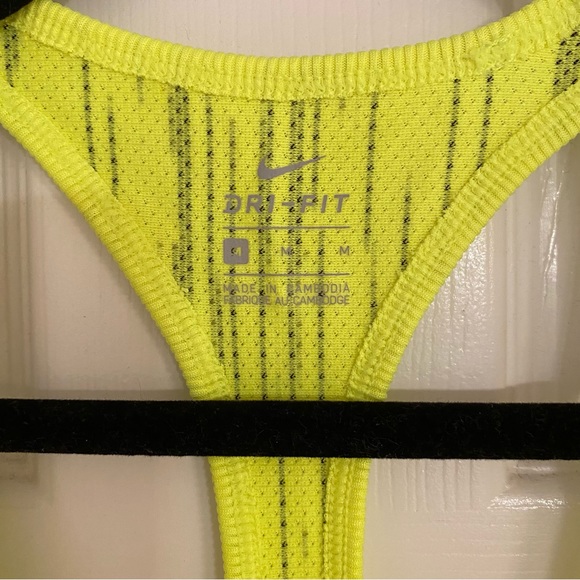 Nike Neon Yellow Dri-Fit Running Top Medium - Picture 3 of 5